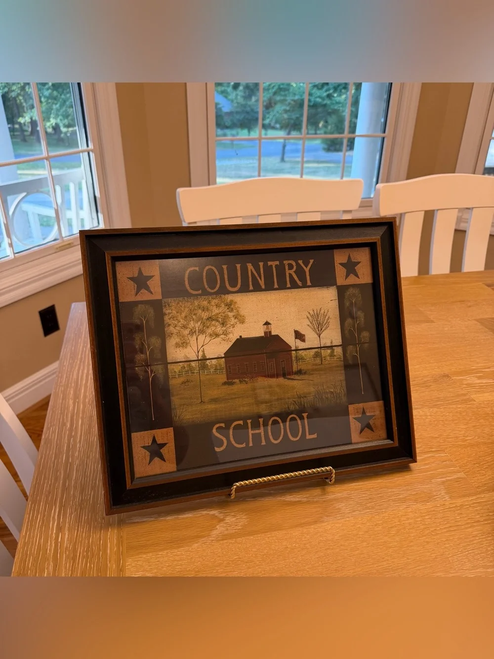 Country School Framed Wall Art - Rustic Brown